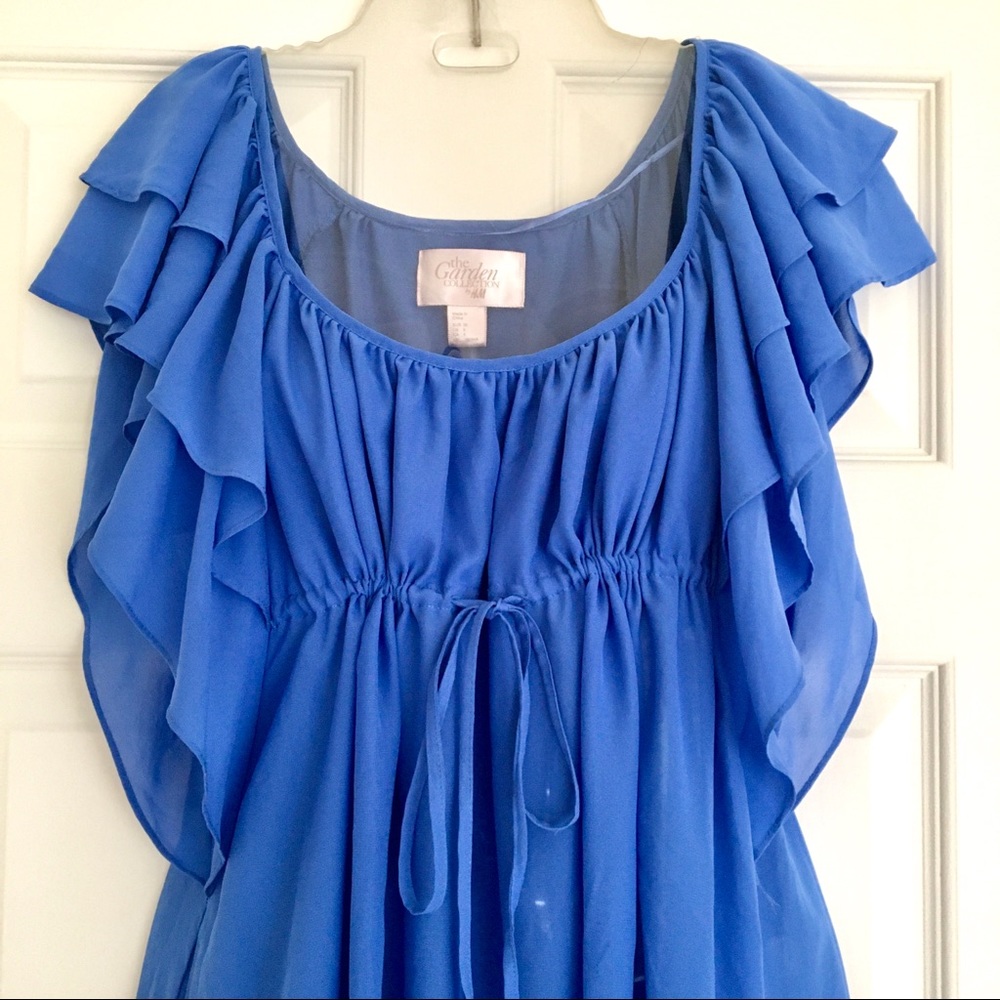 H&M Garden Collection Blue Ruffle Dress - Picture 2 of 4